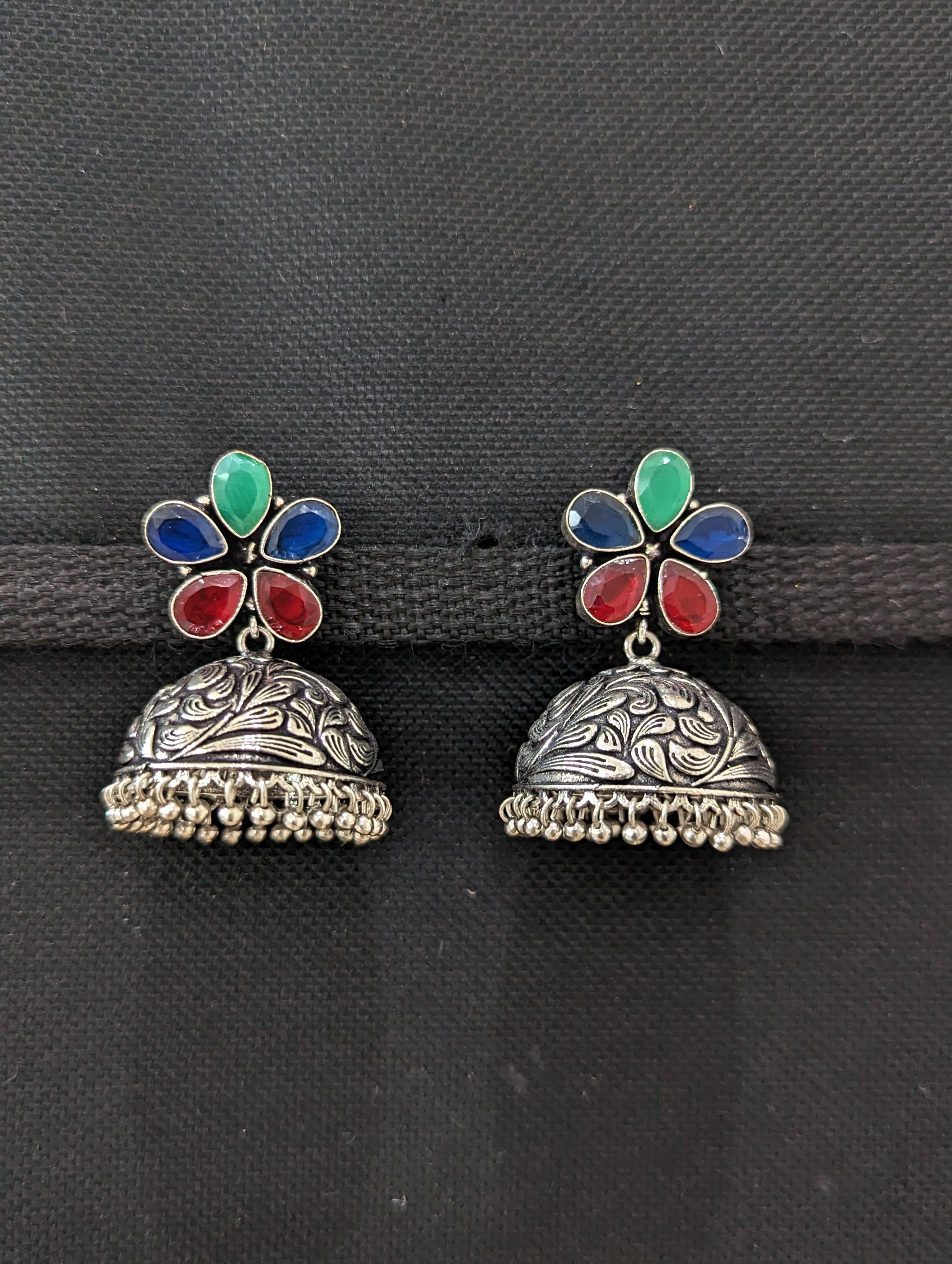 Diamond Jhumka ,diamond earrings,Pure silver Jhumkas Indian,Indian Earrings,Indian  Wedding Jewelry -NIHIRA-SHABURIS | Silver jhumkas, Indian wedding jewelry,  Indian earrings